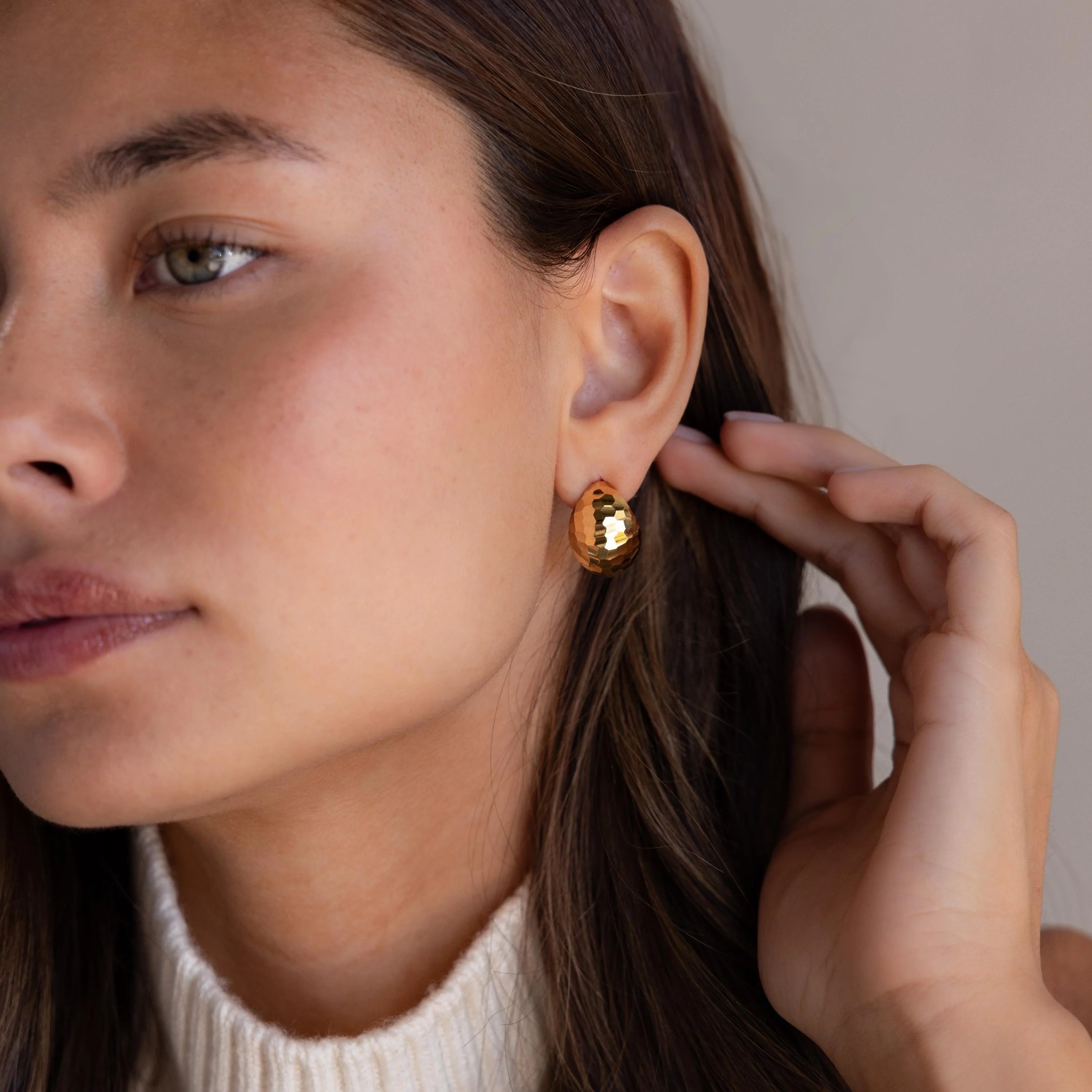 Bold Disco Earrings Silver 18K Gold Plated