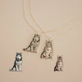 Custom Pet Portrait Necklace Silver 18K Gold Plated