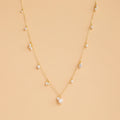 Baroque Pearl Station Necklace Silver 18K Gold Plated