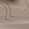 Dainty Paperclip Necklace Silver 18K Gold Plated
