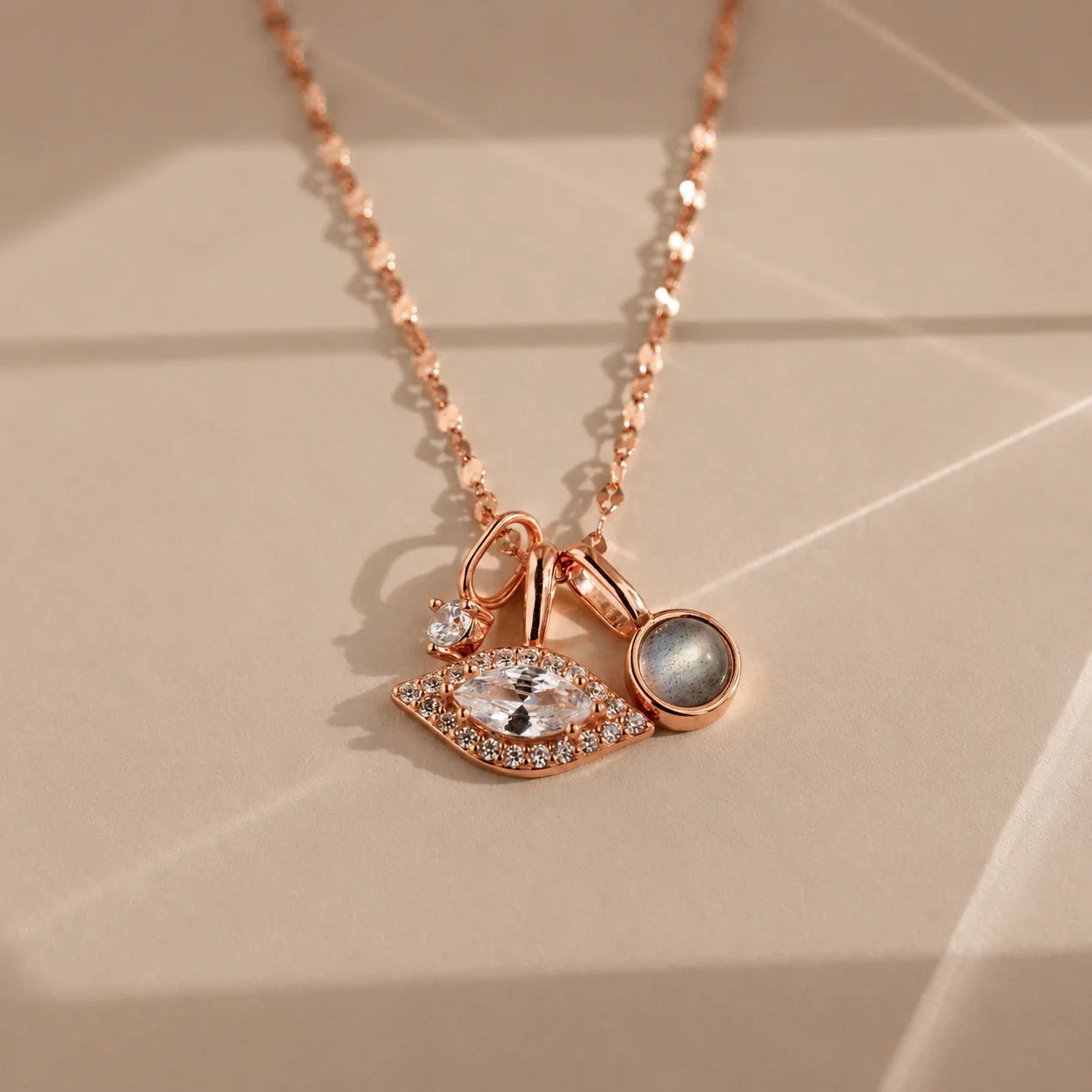 Evil Eye Protection Jewelry Pave Charm Necklace