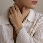 Eternity Pearl Bracelet Silver 18K Gold Plated