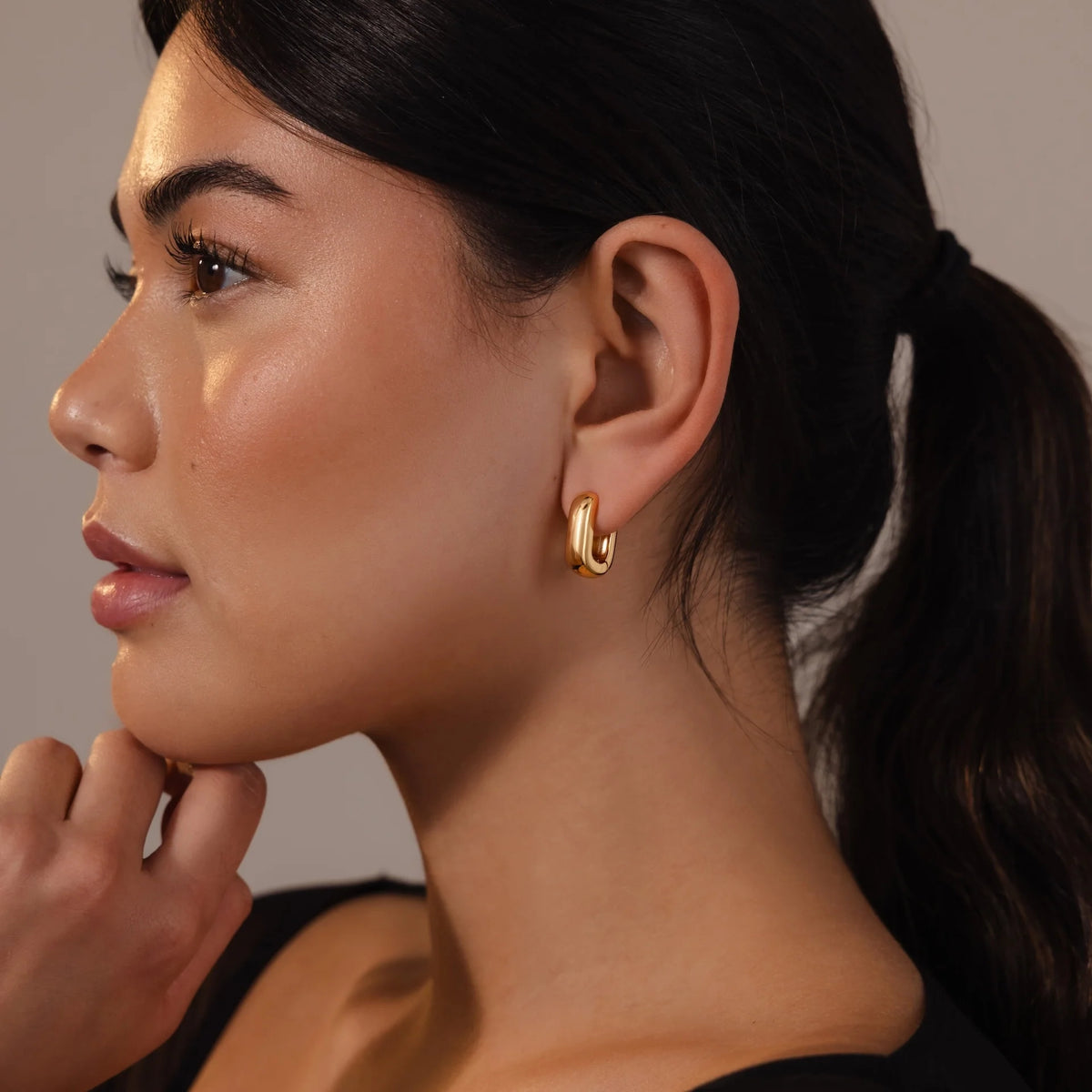 Bold Link Hoops Silver 18K Gold Plated