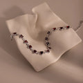 Diamond Garnet Heart Tennis Bracelet Silver 18K Gold Plated
