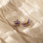 Amethyst Moon & Star Studs Silver 18K Gold Plated