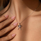 Diamond Bow Charm Silver 18K Gold Plated