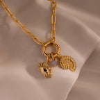 Diamond Crab Charm Silver 18K Gold Plated