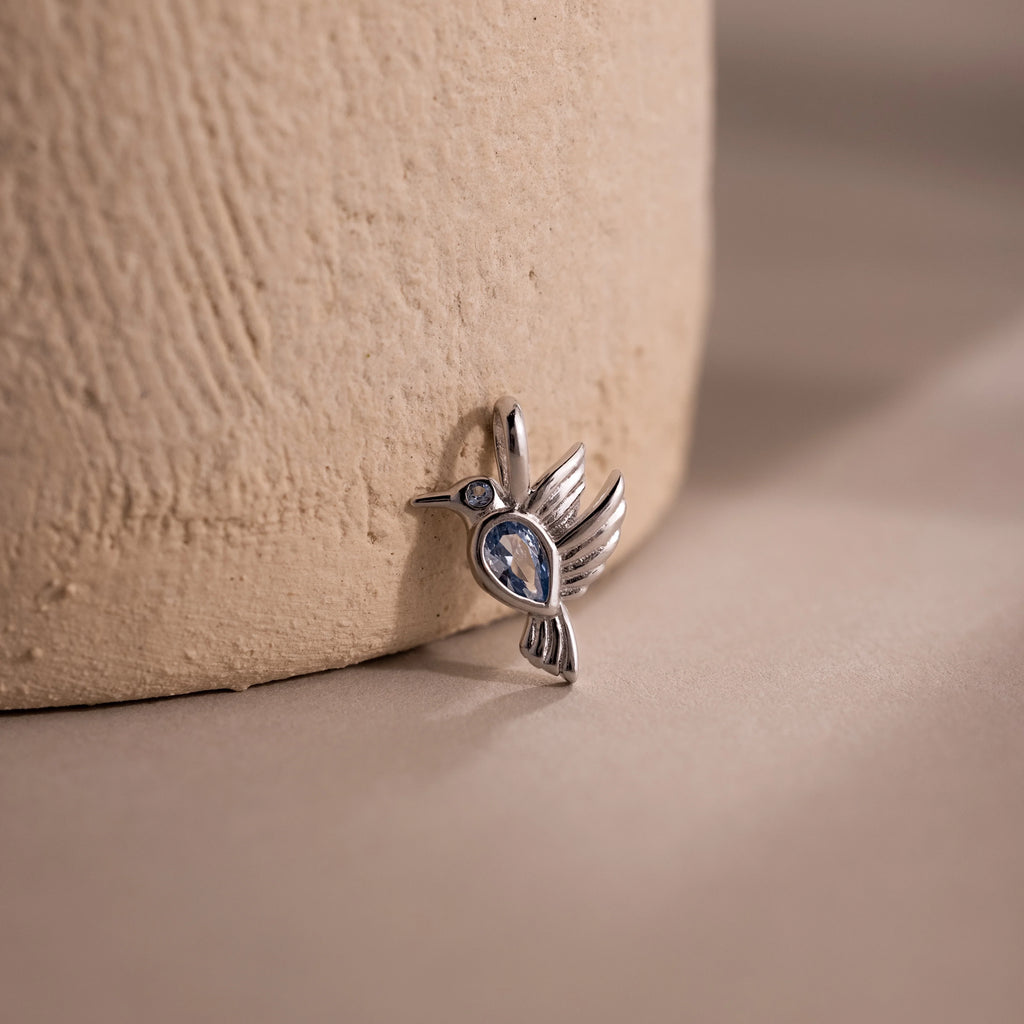 Hummingbird Charm Silver 18K Gold Plated