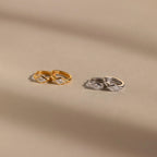 Rhombus Topaz Huggies Silver 18K Gold Plated