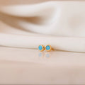 Ariel Turquoise Studs Silver 18K Gold Plated