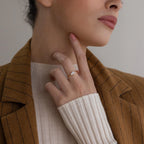 Toi et Moi Triangle Birthstone Ring Silver 18K Gold Plated