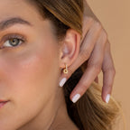 Pave Sun Charms Huggies Silver 18K Gold Plated