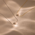 Pearl Dot Necklace  Silver 18K Gold Plated