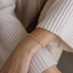 Eternity Pearl Bracelet Silver 18K Gold Plated