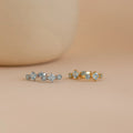 Aquamarine Huggie Hoops