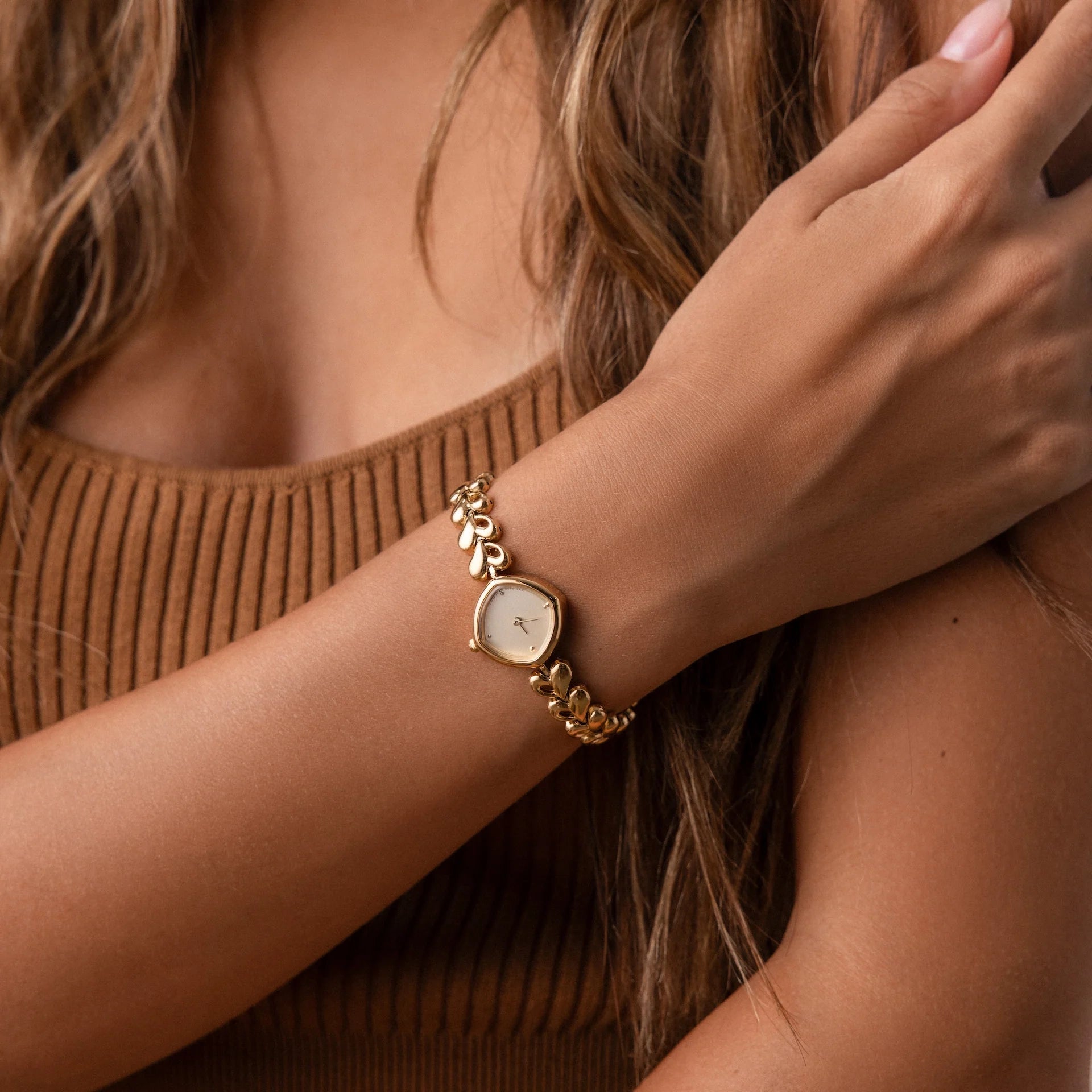 Heart Link Timepiece Silver 18K Gold Plated