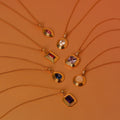 Ribbed Ruby Pendant Necklace Silver 18K Gold Plated