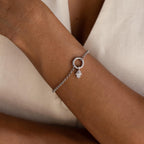 Pave Hamsa Hand Charm Silver 18K Gold Plated