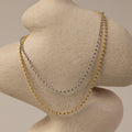 Oval Beaded Necklace Silver 18K Gold Plated