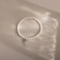 Bow Pearl Bracelet Silver 18K Gold Plated
