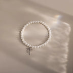 Bow Pearl Bracelet Silver 18K Gold Plated