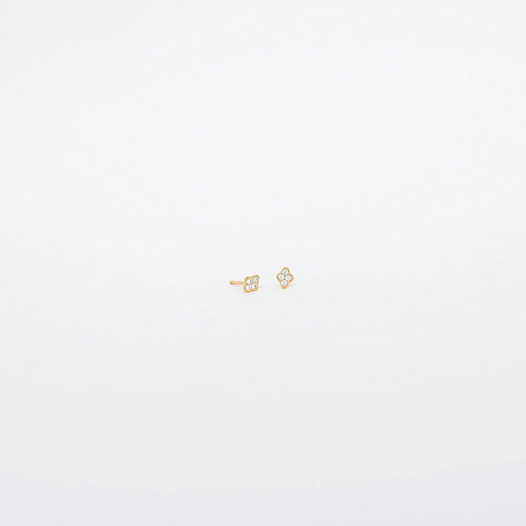 Geometric Diamond Studs Silver 18K Gold Plated