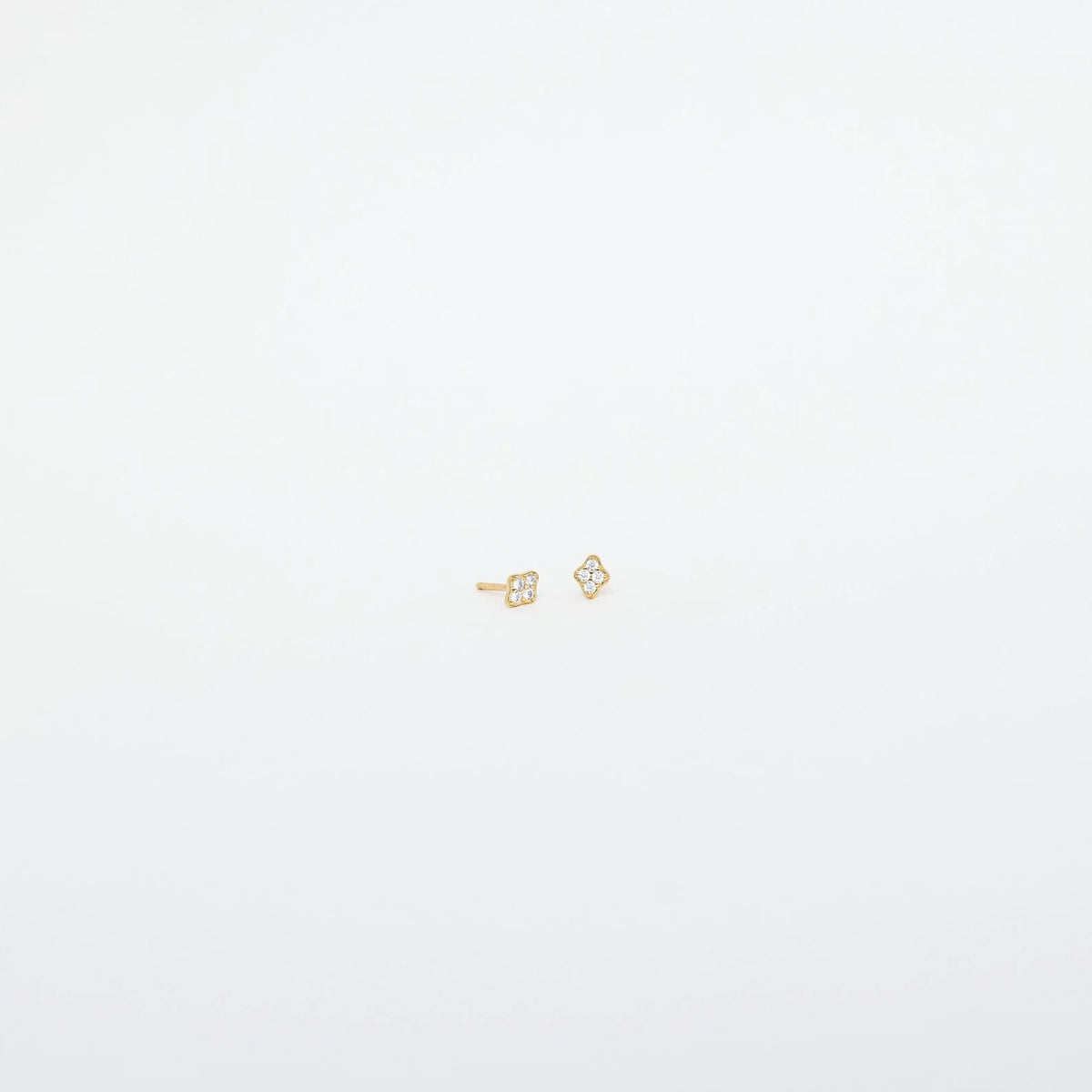 Geometric Diamond Studs Silver 18K Gold Plated