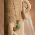 Jade Flower Teardrop Necklace Silver 18K Gold Plated