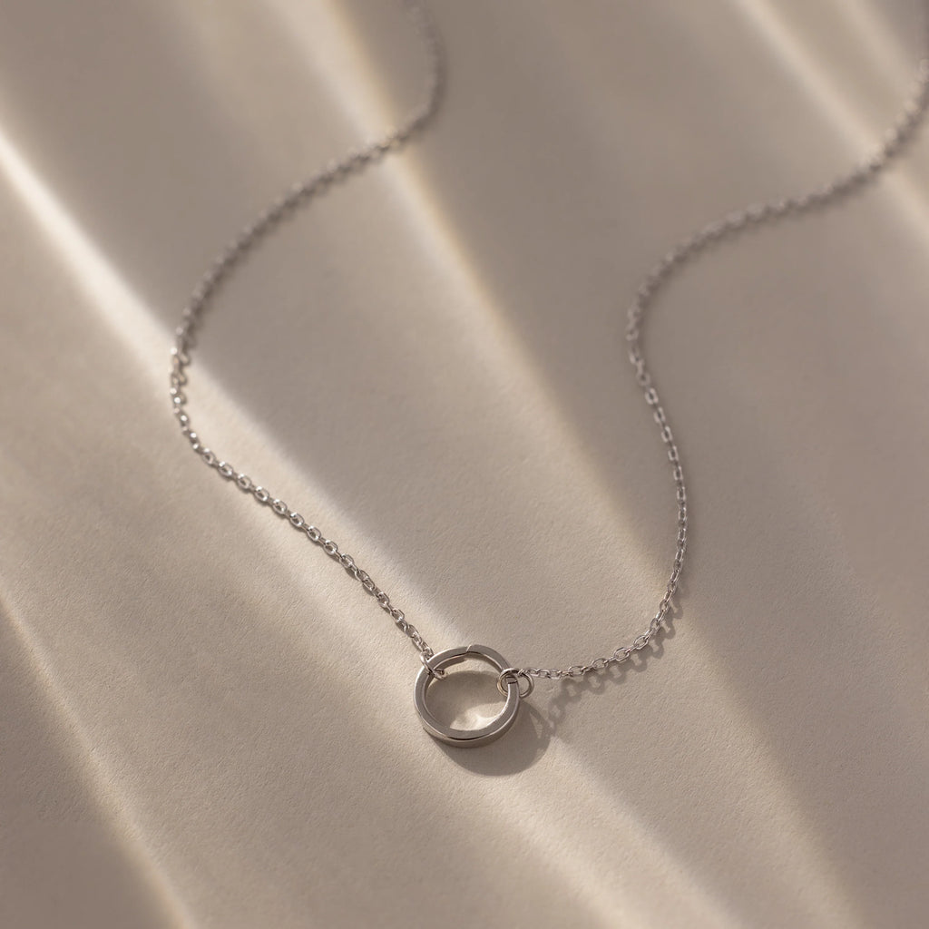 Large Rolo Clasp Necklace Silver 18K Gold Plated