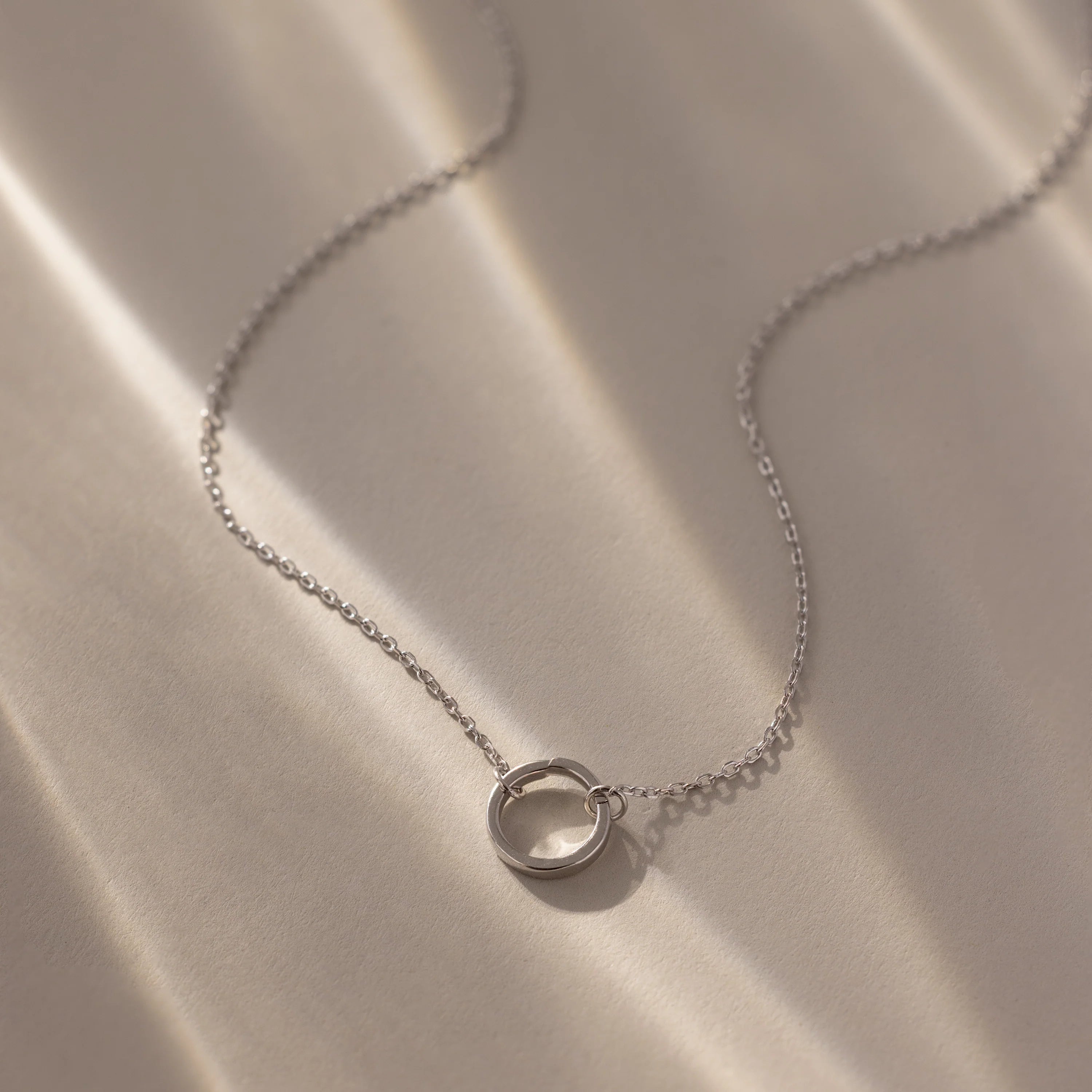 Large Rolo Clasp Necklace Silver 18K Gold Plated