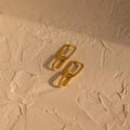 Pave Link Drop Earrings Silver 18K Gold Plated