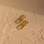 Pave Link Drop Earrings Silver 18K Gold Plated