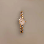 Diamond Link Timepiece in Mixed Metal Silver 18K Gold Plated