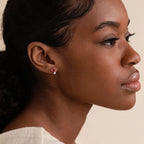 Diamond Garnet Heart Studs Silver 18K Gold Plated