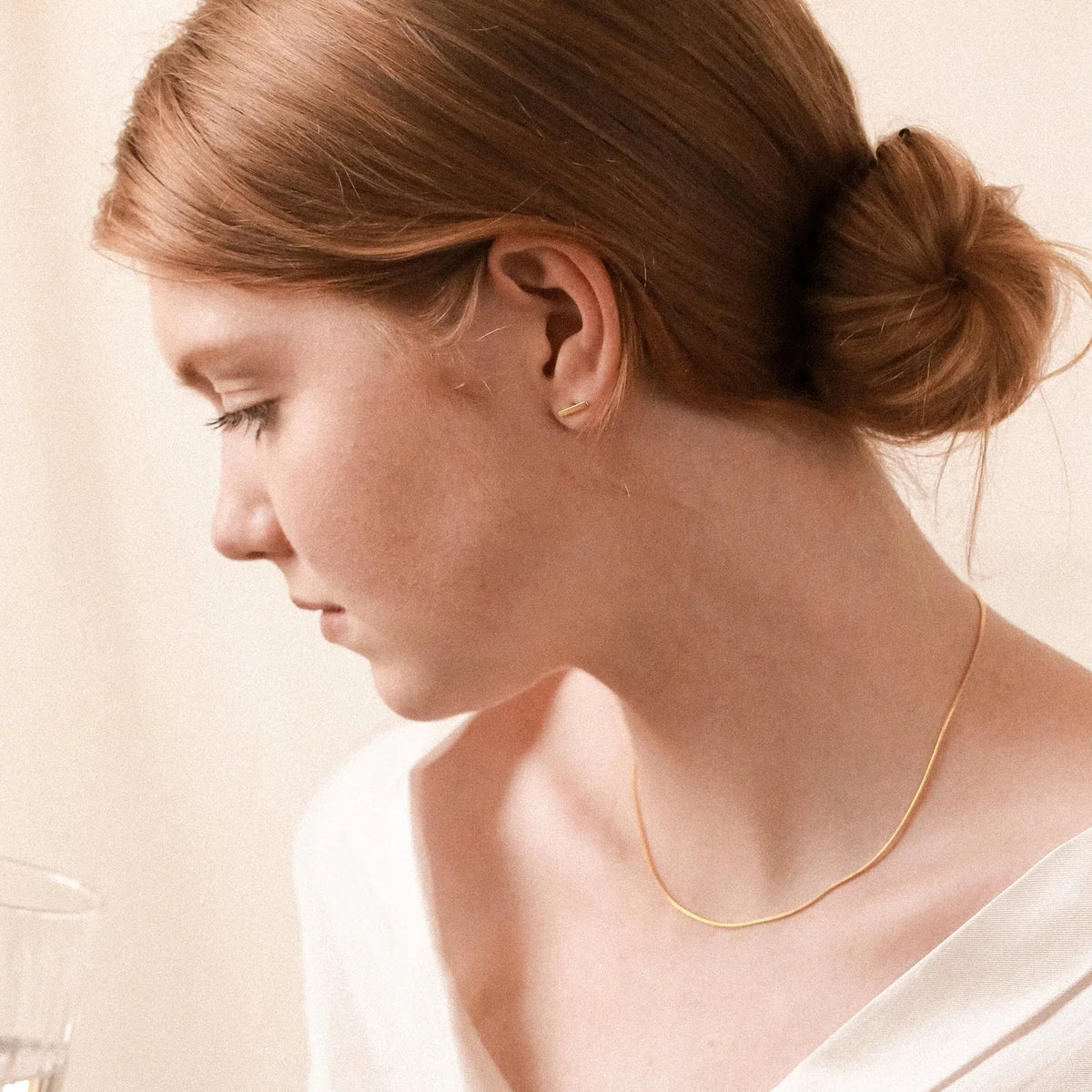 Dainty Bar Studs Silver 18K Gold Plated
