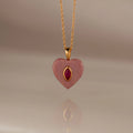 Ruby Crystal Necklace Silver 18K Gold Plated