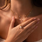 Tiny Pearl Dot Necklace Silver 18K Gold Plated