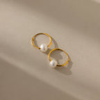 Freshwater Pearls Hoops Silver 18K Gold Plated