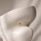 Dainty Space Charm Necklace Silver 18K Gold Plated
