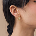 Pave Croissant Earrings