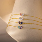 Toi et Moi Teardrop Heart Bracelet Silver 18K Gold Plated