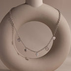 Heart Charm Necklace Silver 18K Gold Plated