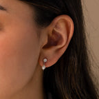 Moonstone Pearl Drop Earrings Silver 18K Gold Plated