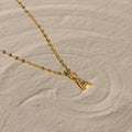 Dainty Pave Letter Necklace Silver 18K Gold Plated