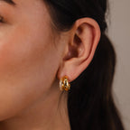 Diamond Duo Pave Dome Studs Silver 18K Gold Plated