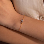 Diamond Cross Bracelet Silver 18K Gold Plated