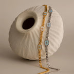 Opal North Star Trio Necklace Silver 18K Gold Plated
