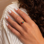 Toi et Moi  Pear-Emerald Cut Ring Silver 18K Gold Plated