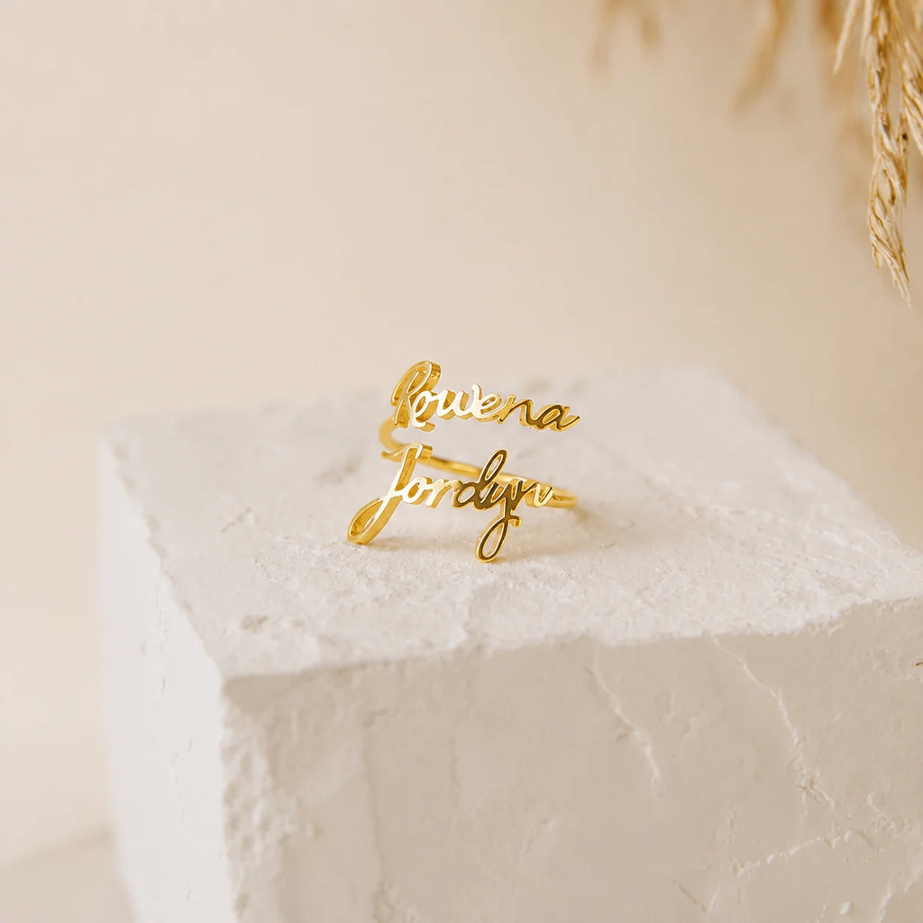 Grace Duo Name Ring