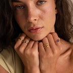 Multiple Birthstone Band Silver 18K Gold Plated